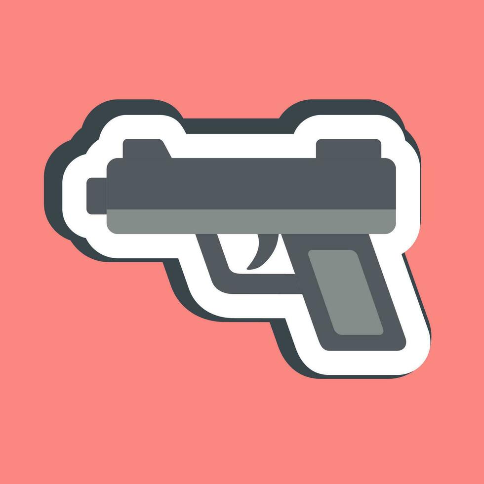 Sticker hand gun. Military elements. Good for prints, posters, logo, infographics, etc. vector