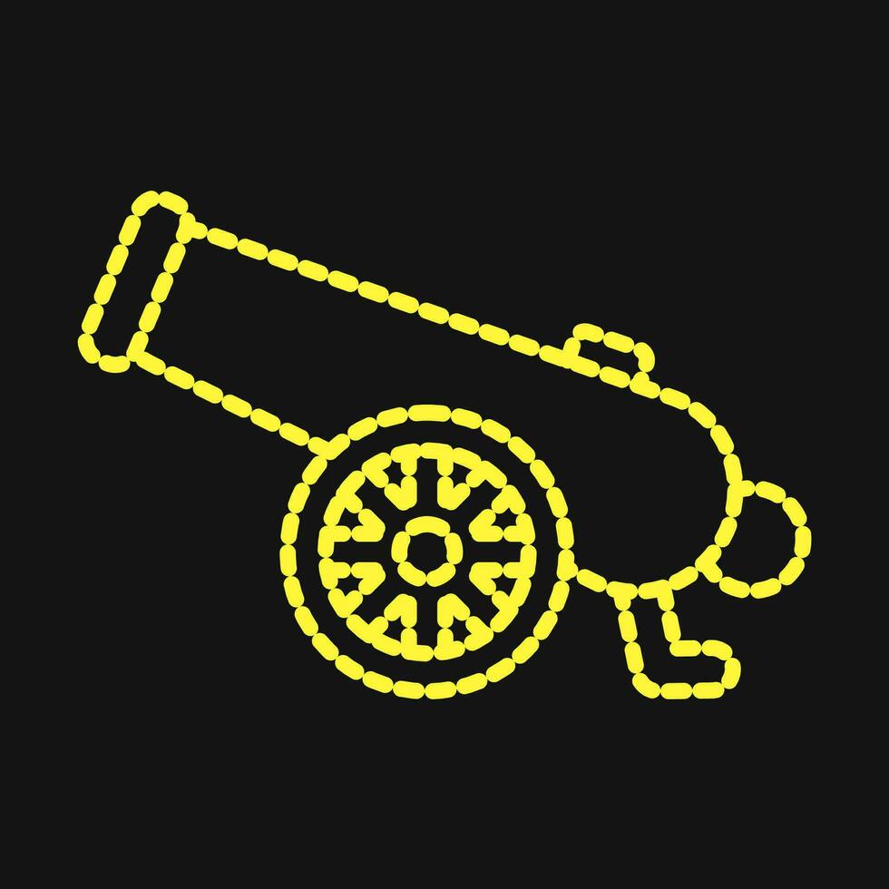 Icon cannon. Military elements. Icons in dotted style. Good for prints, posters, logo, infographics, etc. vector