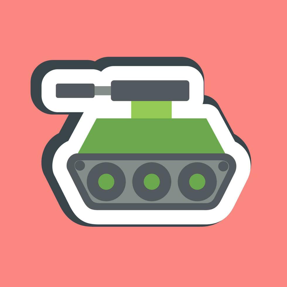 Sticker tank. Military elements. Good for prints, posters, logo, infographics, etc. vector