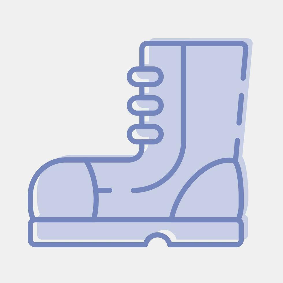 icono militar botas. militar elementos. íconos en dos tono estilo. bueno para huellas dactilares, carteles, logo, infografía, etc. vector