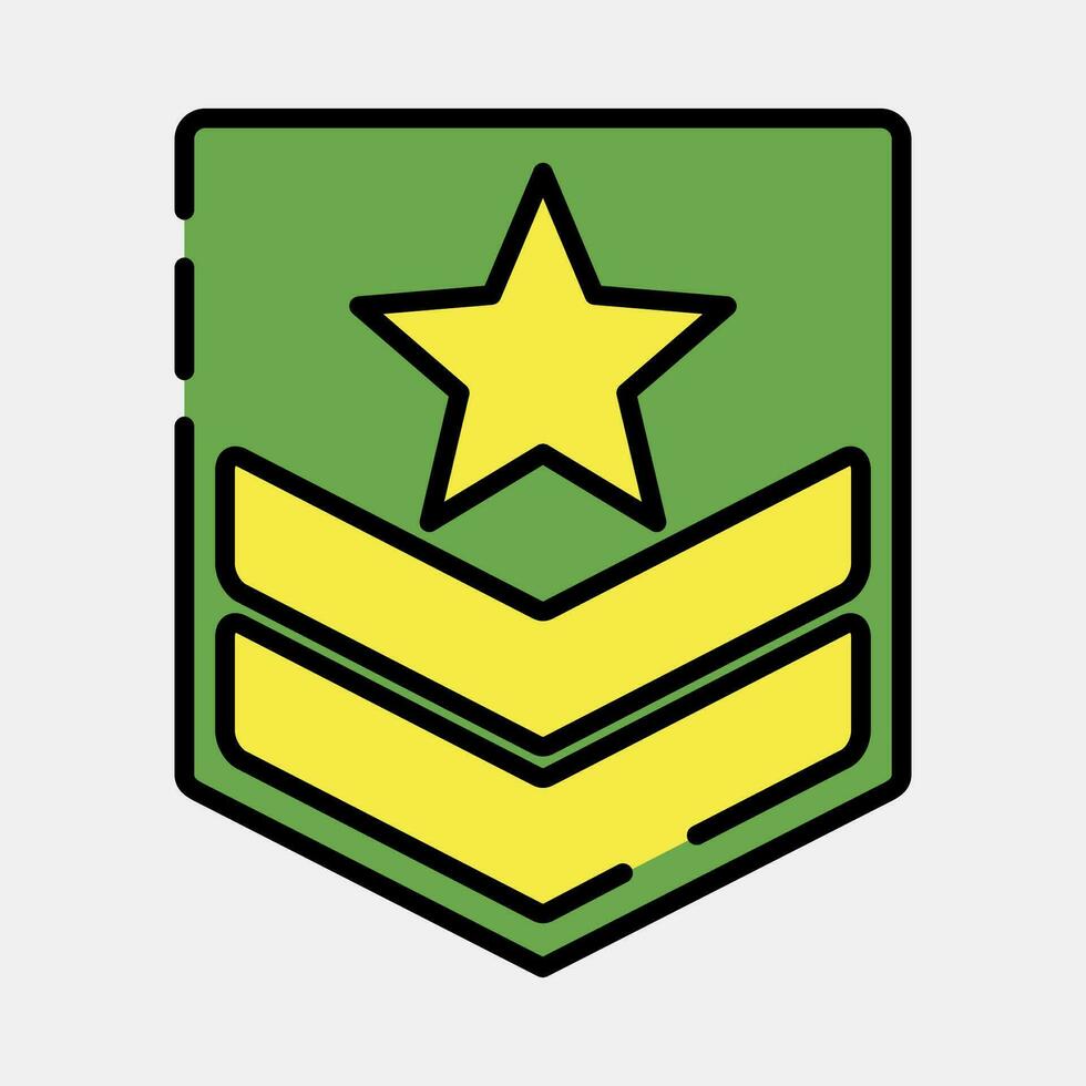 Icon military badge. Military elements. Icons in filled line style. Good for prints, posters, logo, infographics, etc. vector