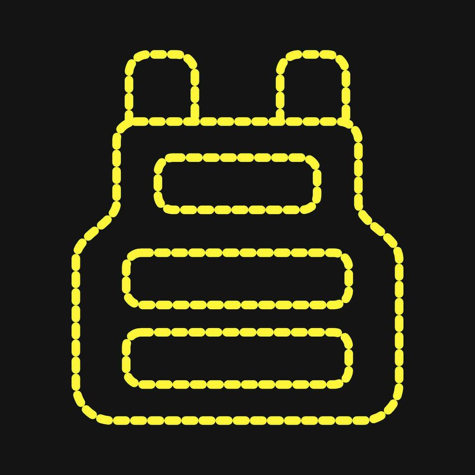 Icon bulletproof vest. Military elements. Icons in dotted style. Good for prints, posters, logo, infographics, etc. vector