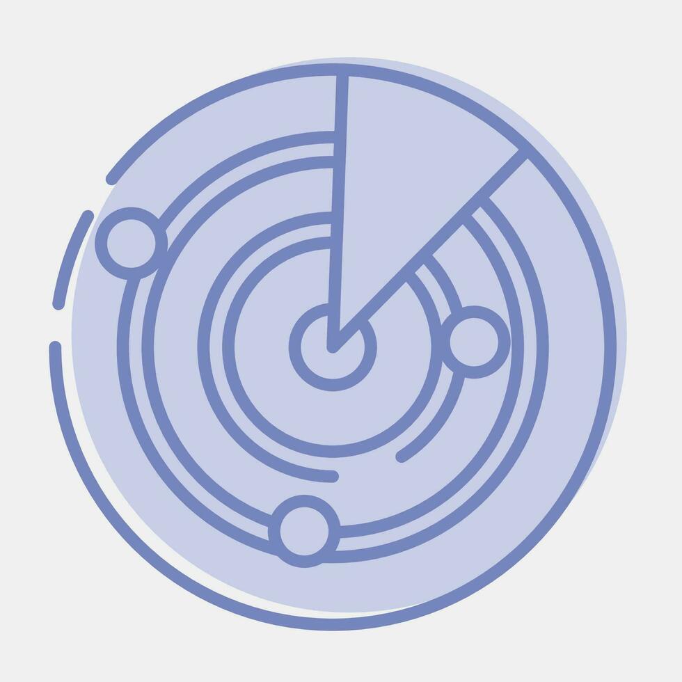 Icon radar. Military elements. Icons in two tone style. Good for prints, posters, logo, infographics, etc. vector