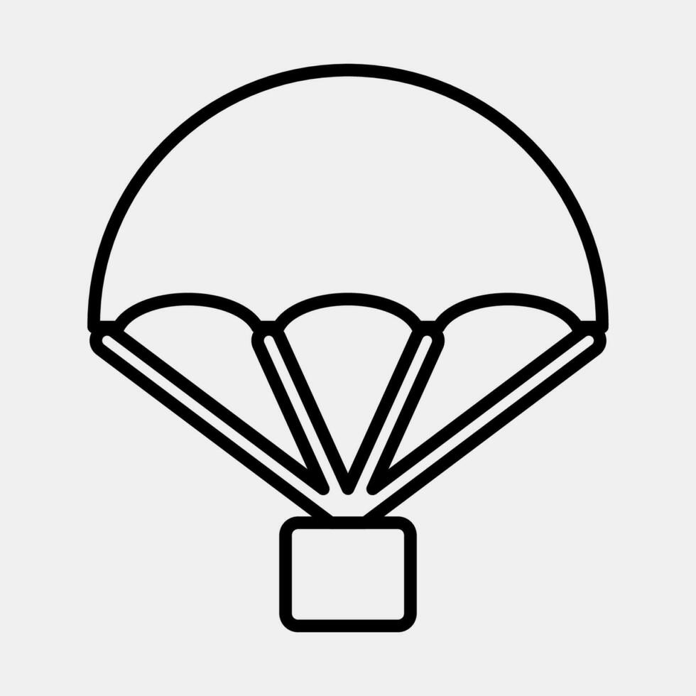 Icon parachute. Military elements. Icons in line style. Good for prints, posters, logo, infographics, etc. vector