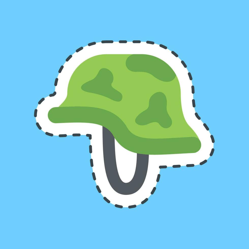 Cutting line sticker helmet. Military elements. Good for prints, posters, logo, infographics, etc. vector