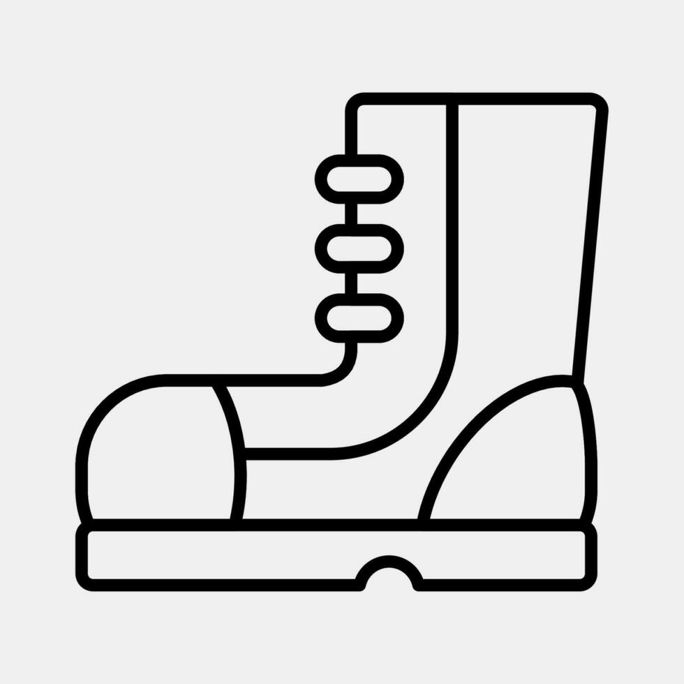 Icon military boots. Military elements. Icons in line style. Good for prints, posters, logo, infographics, etc. vector