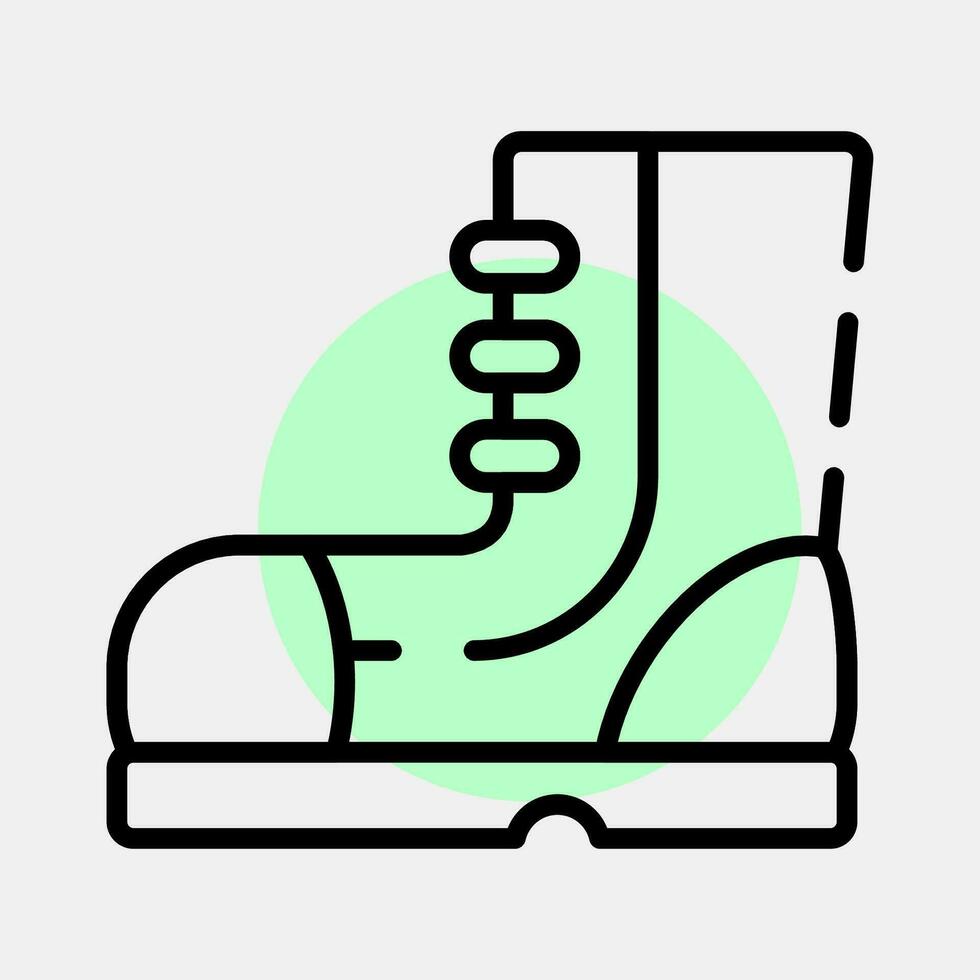 Icon military boots. Military elements. Icons in color spot style. Good for prints, posters, logo, infographics, etc. vector