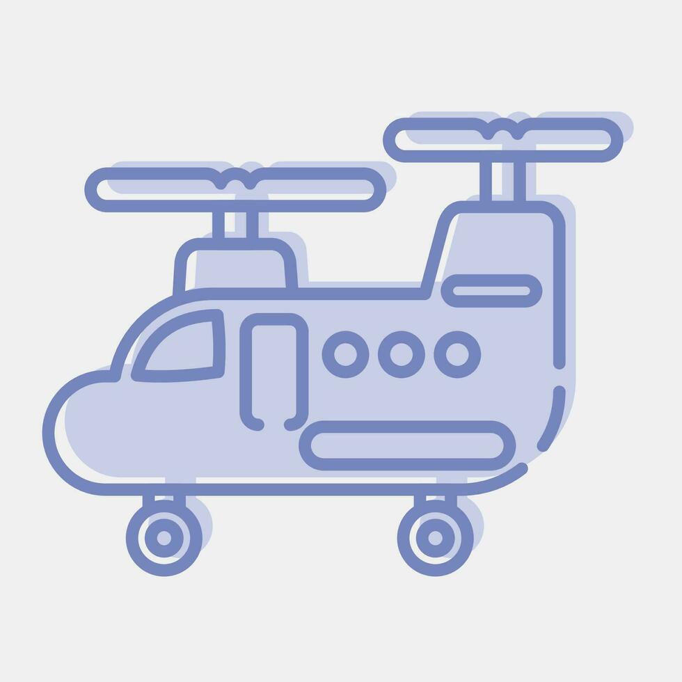Icon military helicopter. Military elements. Icons in two tone style. Good for prints, posters, logo, infographics, etc. vector