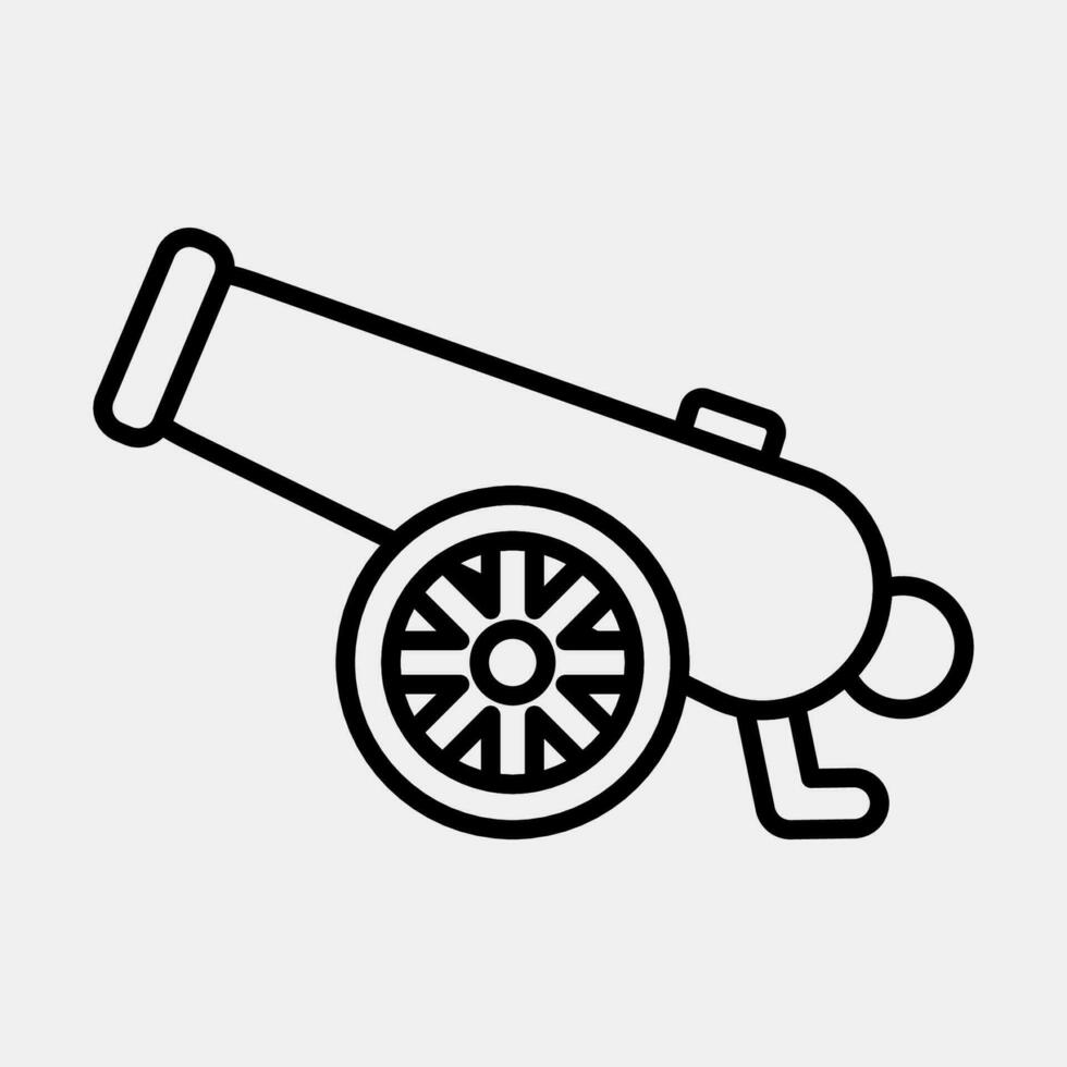 Icon cannon. Military elements. Icons in line style. Good for prints, posters, logo, infographics, etc. vector