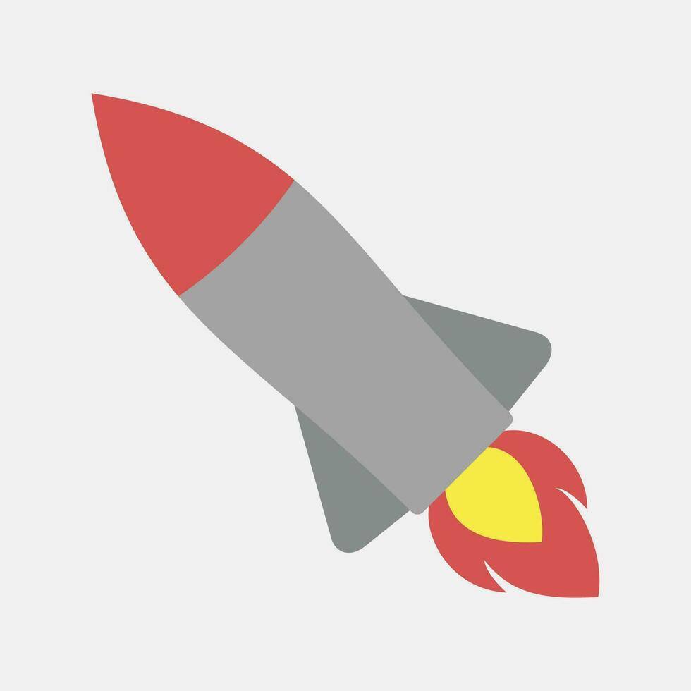 Icon rocket. Military elements. Icons in flat style. Good for prints, posters, logo, infographics, etc. vector