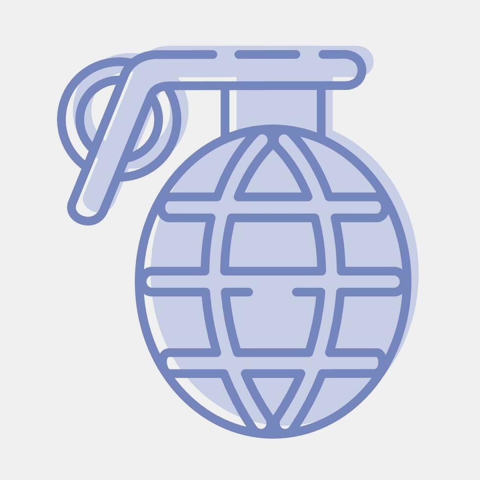 Icon grenade. Military elements. Icons in two tone style. Good for prints, posters, logo, infographics, etc. vector