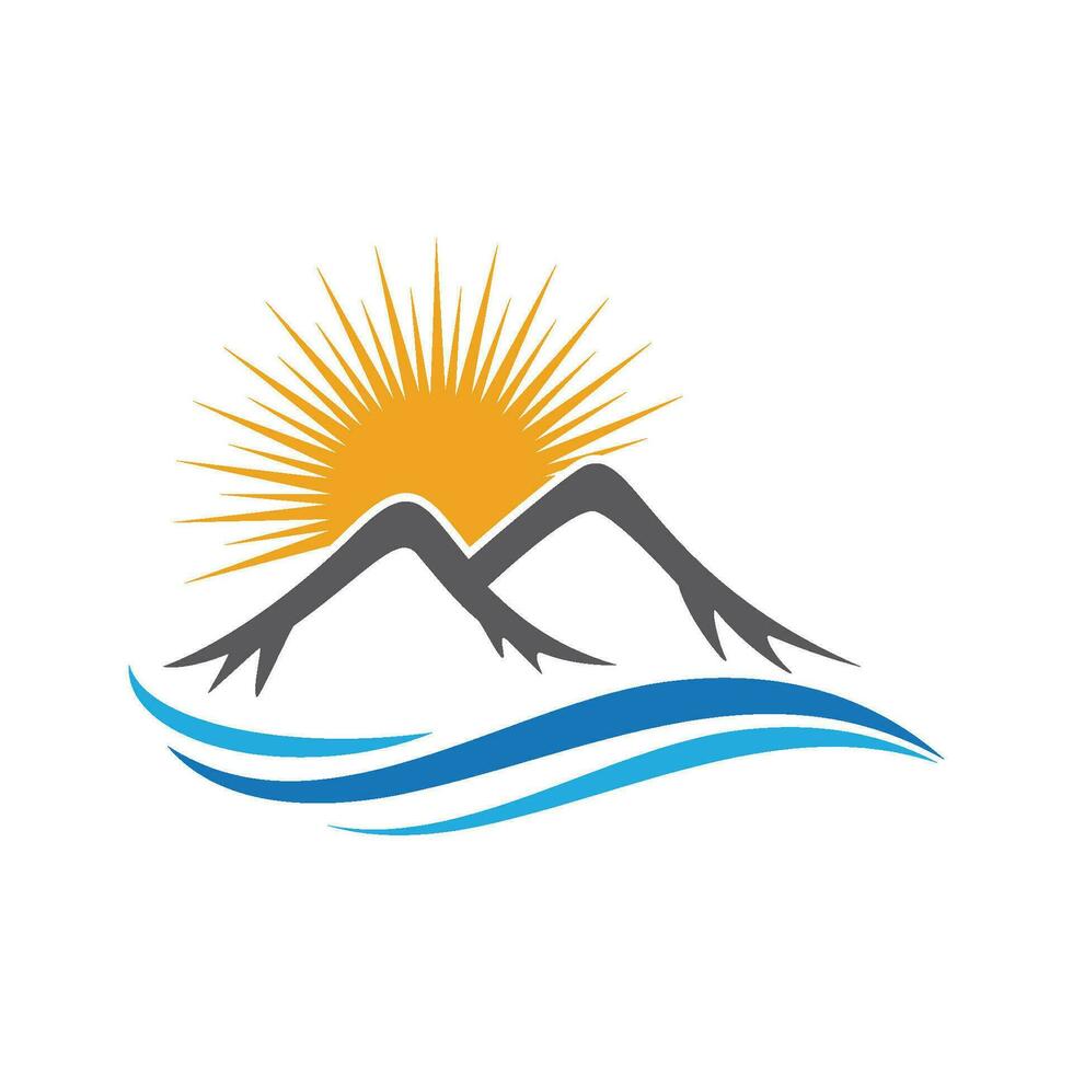 logotipo de icono de montaña vector