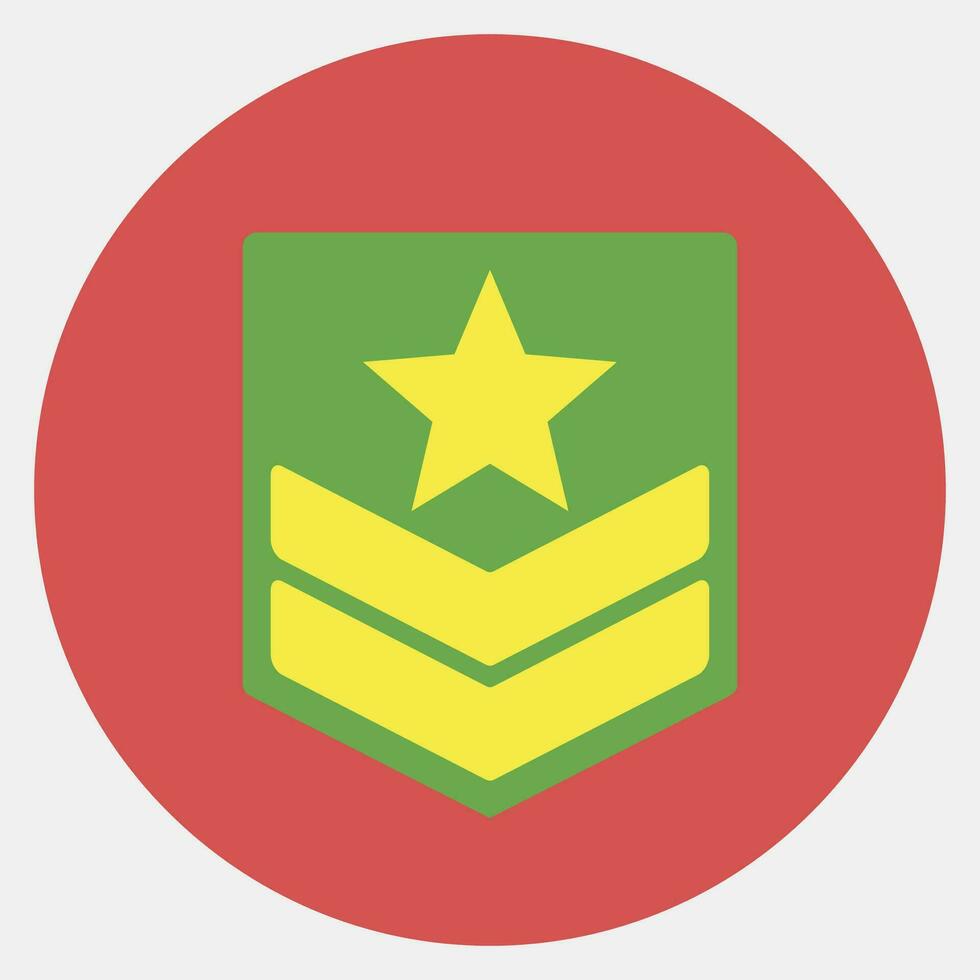 Icon military badge. Military elements. Icons in color mate style. Good for prints, posters, logo, infographics, etc. vector