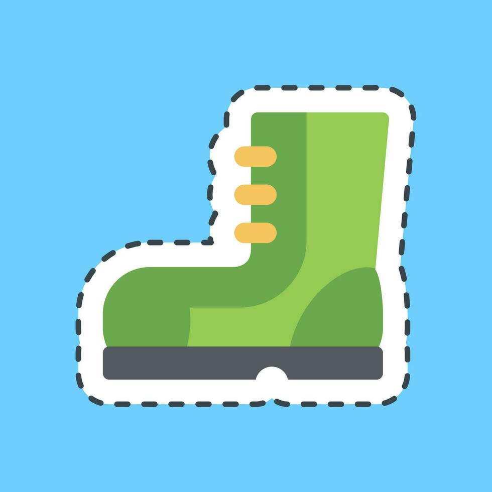Cutting line sticker military boots. Military elements. Good for prints, posters, logo, infographics, etc. vector