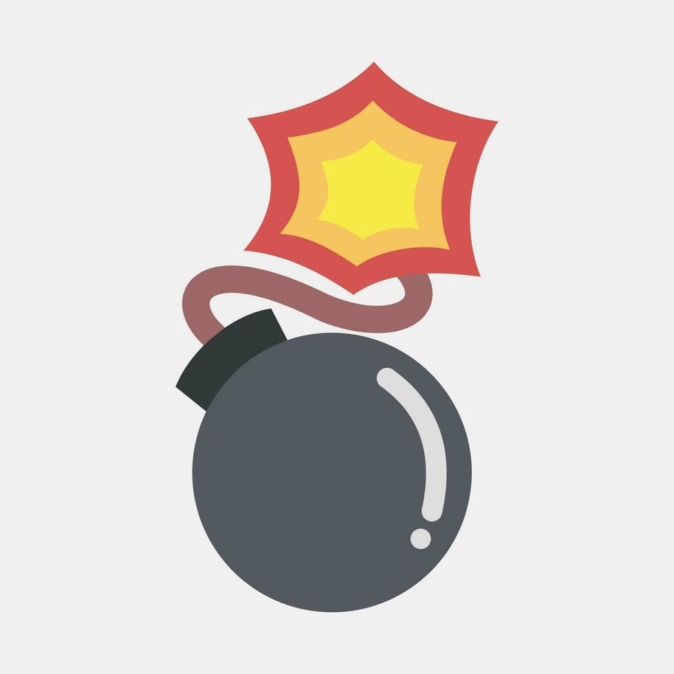 Icon bomb. Military elements. Icons in flat style. Good for prints, posters, logo, infographics, etc. vector