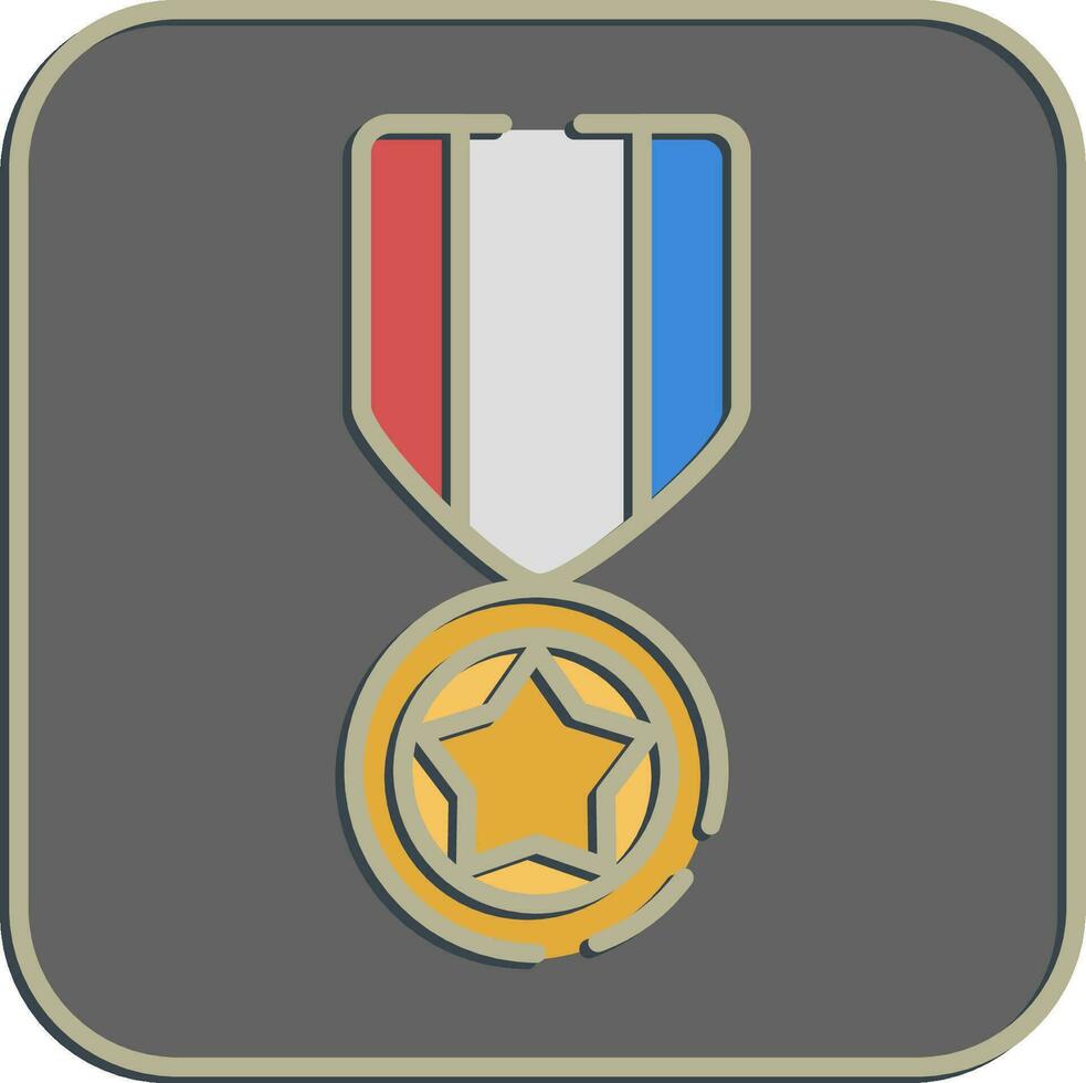 Icon medal. Military elements. Icons in embossed style. Good for prints, posters, logo, infographics, etc. vector