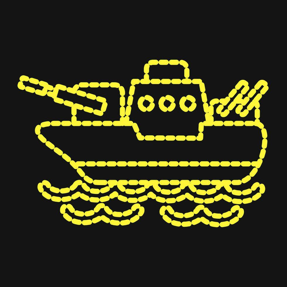 Icon battle ship. Military elements. Icons in dotted style. Good for prints, posters, logo, infographics, etc. vector