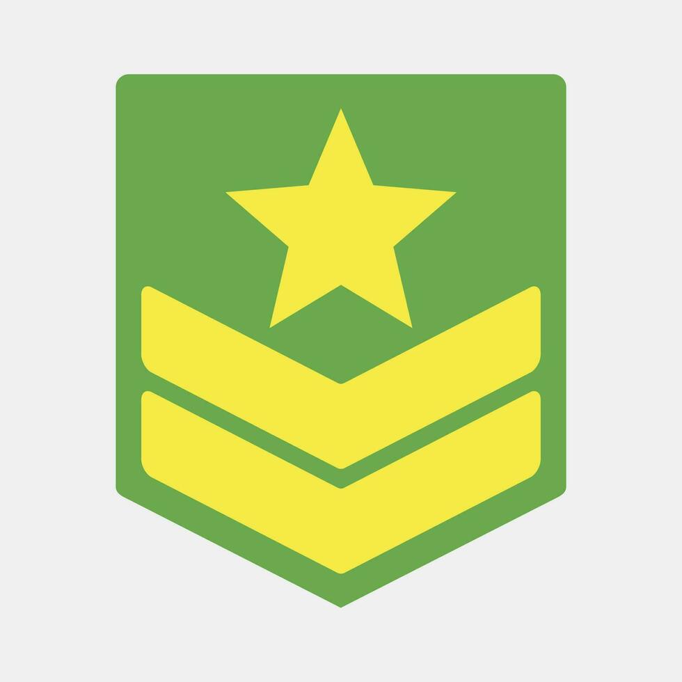 Icon military badge. Military elements. Icons in flat style. Good for prints, posters, logo, infographics, etc. vector