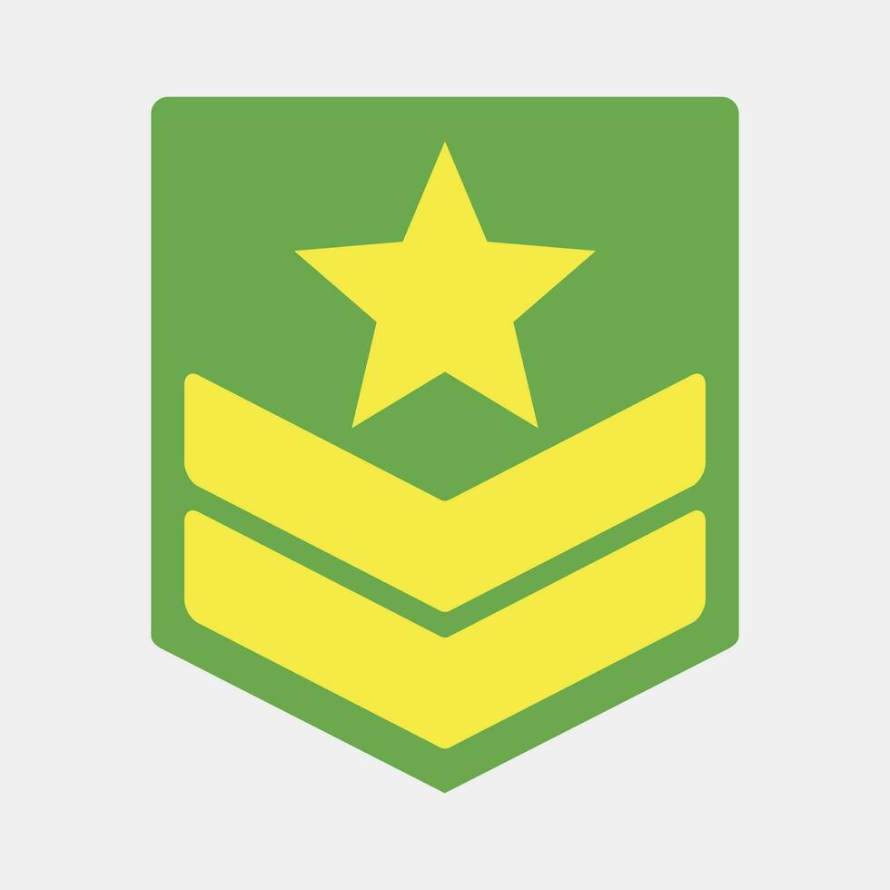 Icon military badge. Military elements. Icons in flat style. Good for prints, posters, logo, infographics, etc. vector