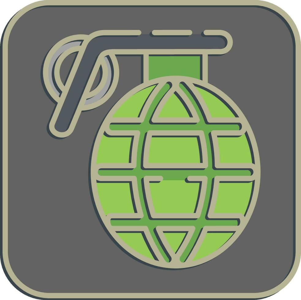 Icon grenade. Military elements. Icons in embossed style. Good for prints, posters, logo, infographics, etc. vector