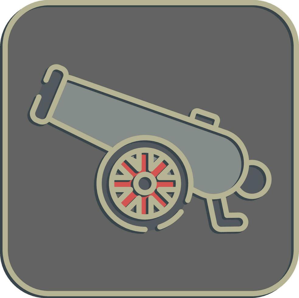 Icon cannon. Military elements. Icons in embossed style. Good for prints, posters, logo, infographics, etc. vector