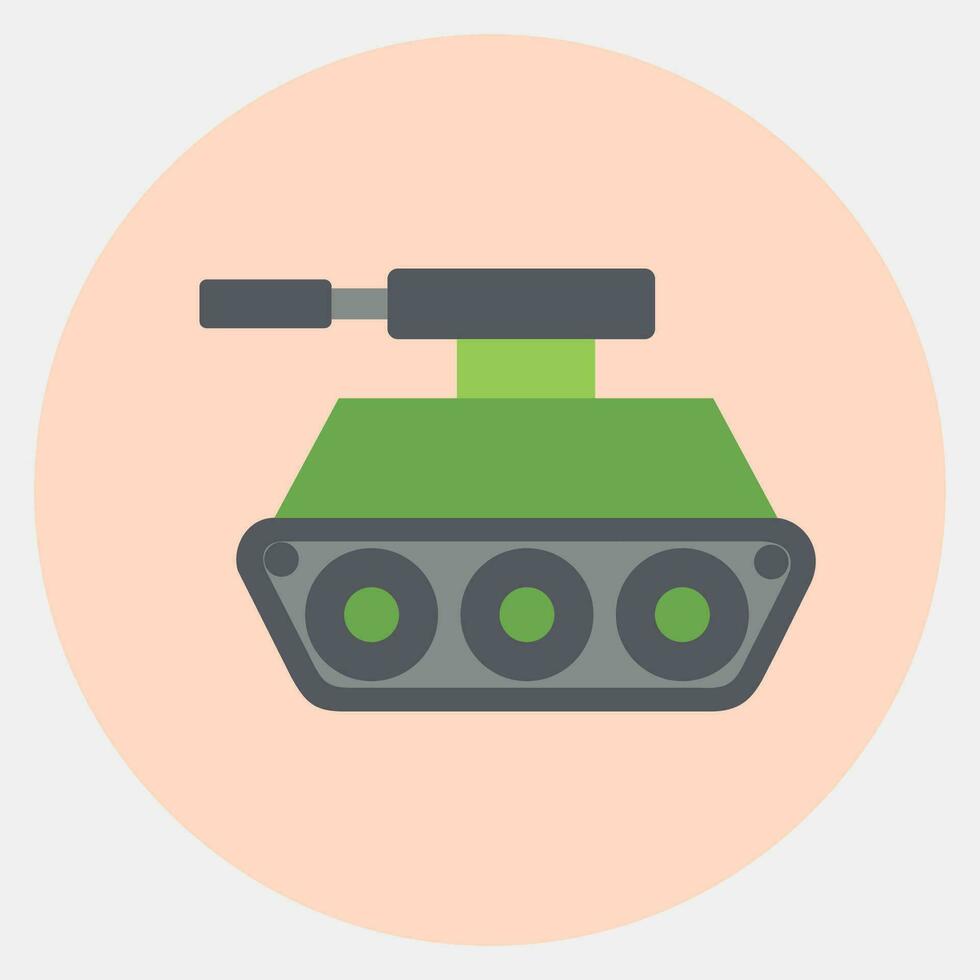 Icon tank. Military elements. Icons in color mate style. Good for prints, posters, logo, infographics, etc. vector