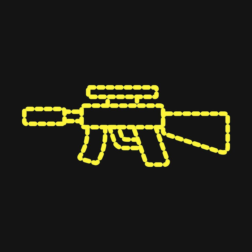 Icon machine gun. Military elements. Icons in dotted style. Good for prints, posters, logo, infographics, etc. vector