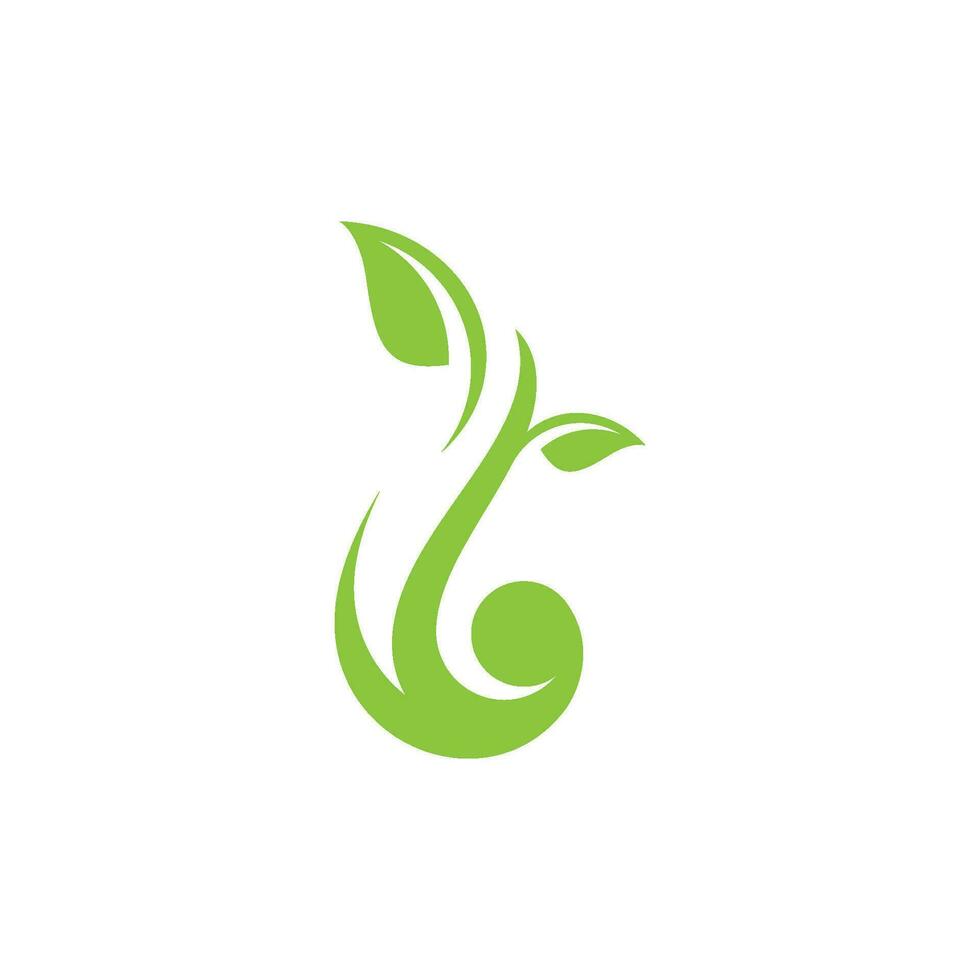 Logos of green Tree leaf ecology vector