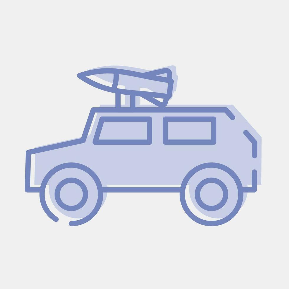 Icon military vehicle. Military elements. Icons in two tone style. Good for prints, posters, logo, infographics, etc. vector