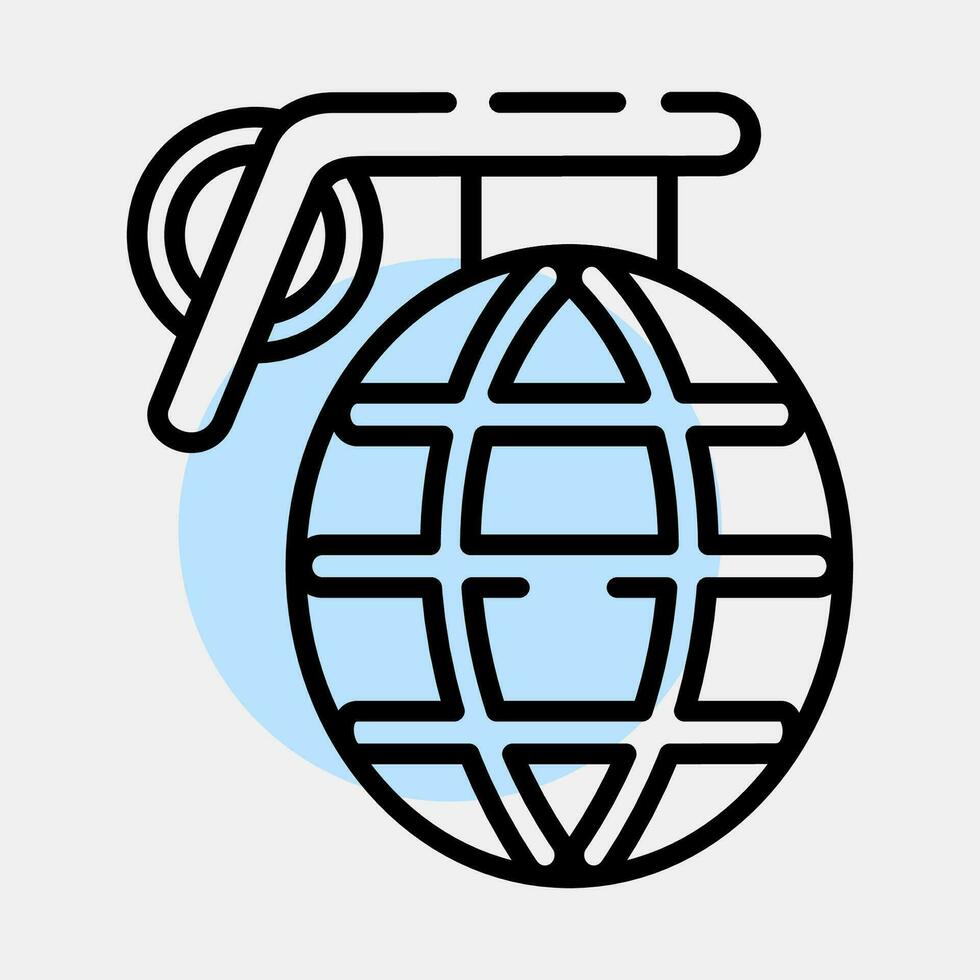 Icon grenade. Military elements. Icons in color spot style. Good for prints, posters, logo, infographics, etc. vector