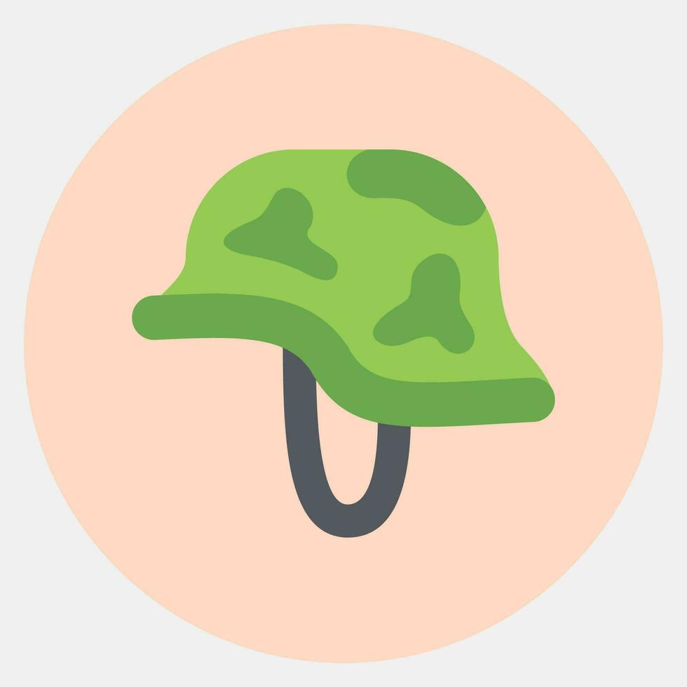 Icon helmet. Military elements. Icons in color mate style. Good for prints, posters, logo, infographics, etc. vector