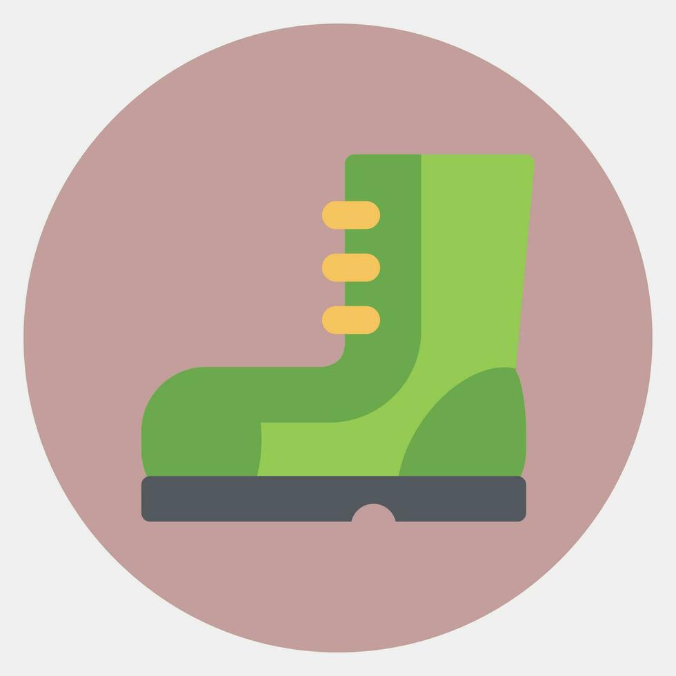 icono militar botas. militar elementos. íconos en color compañero estilo. bueno para huellas dactilares, carteles, logo, infografía, etc. vector