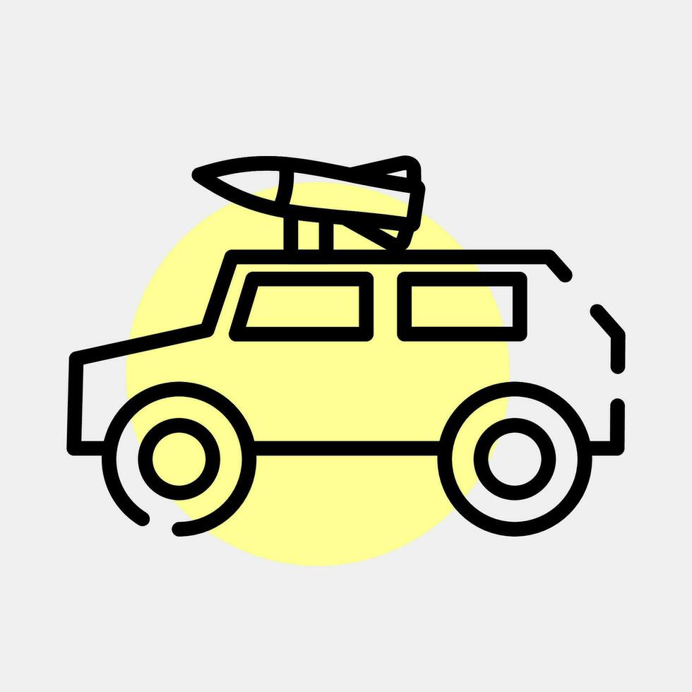Icon military vehicle. Military elements. Icons in color spot style. Good for prints, posters, logo, infographics, etc. vector