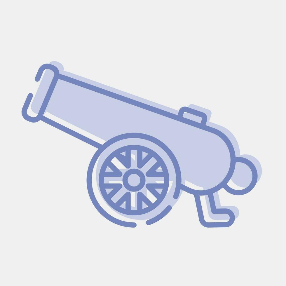 Icon cannon. Military elements. Icons in two tone style. Good for prints, posters, logo, infographics, etc. vector