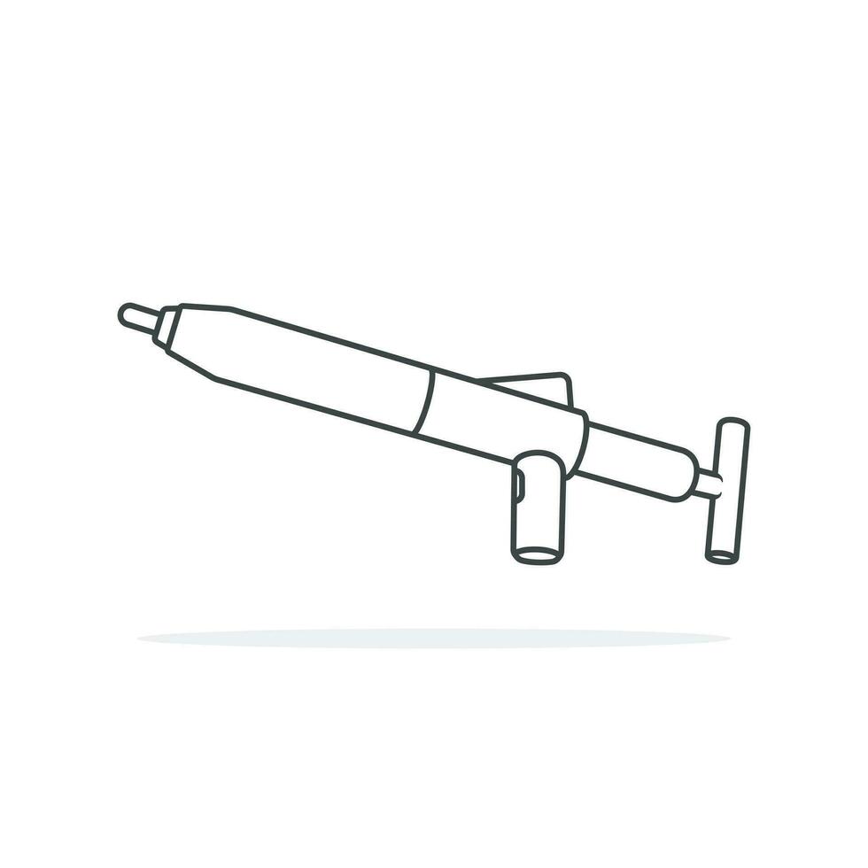 Plumbing plunger hand tool for toilet in an outline style. Cleaning toilet sucker icon. vector