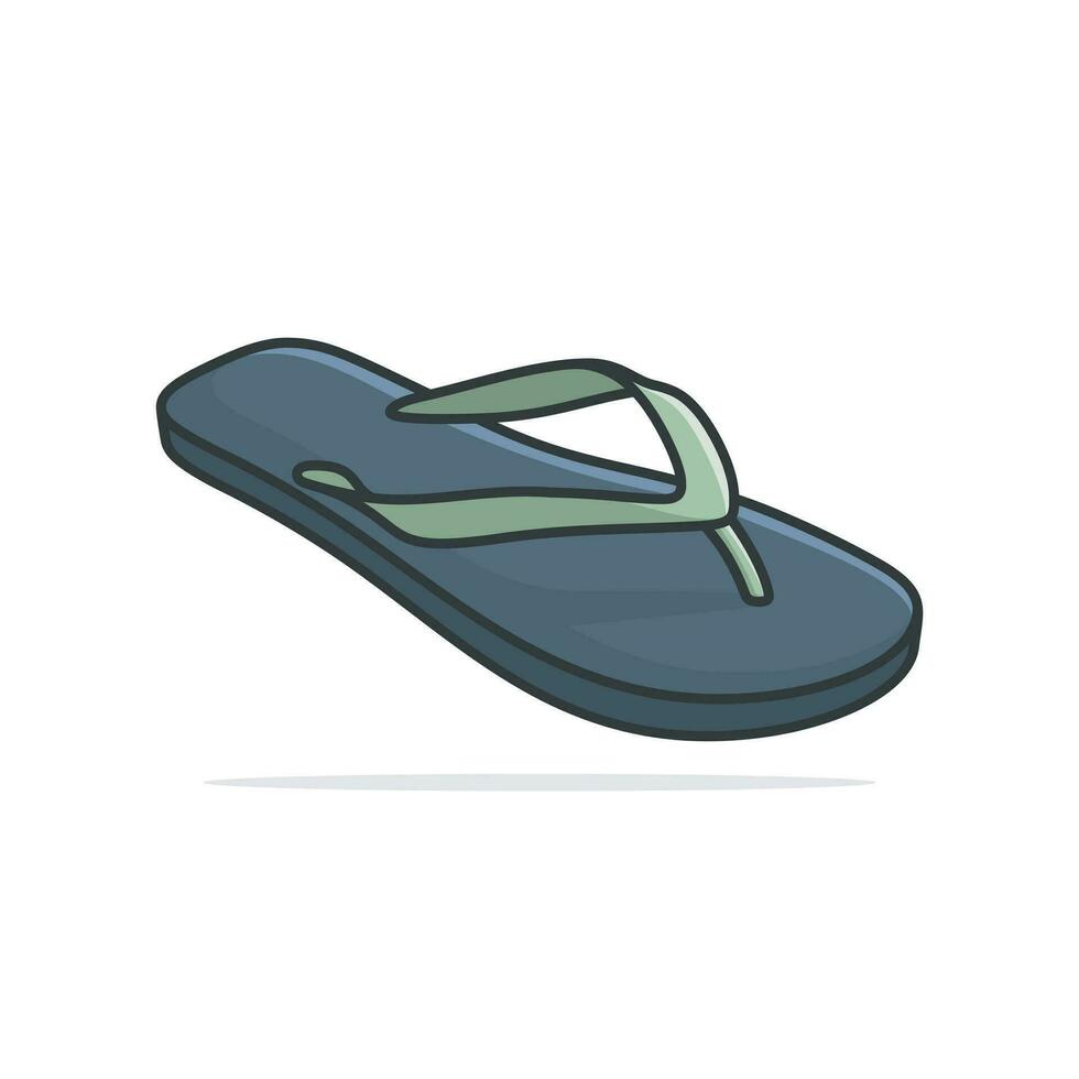 Simple Men Beach Footwear Slippers Pair vector illustration.