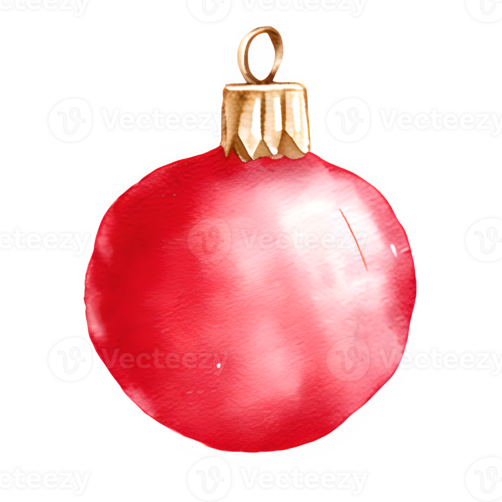 AI generated Christmas ornament watercolor clipart decoration png