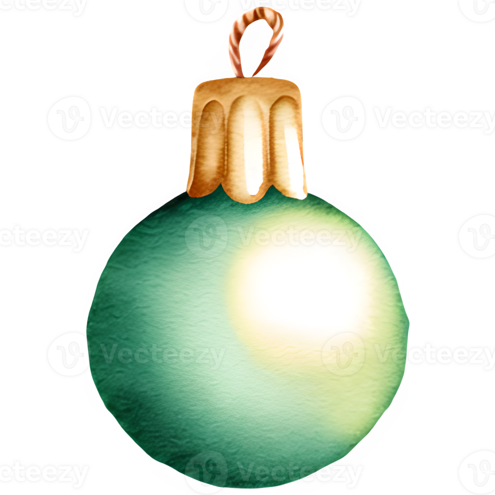 AI generated Christmas ornament watercolor clipart decoration png