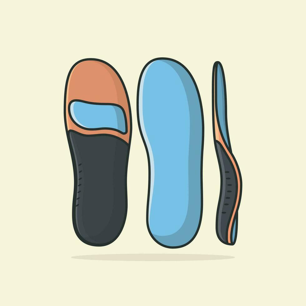 Comfortable Orthotics Shoe Insole Pair, Arch Supports vector