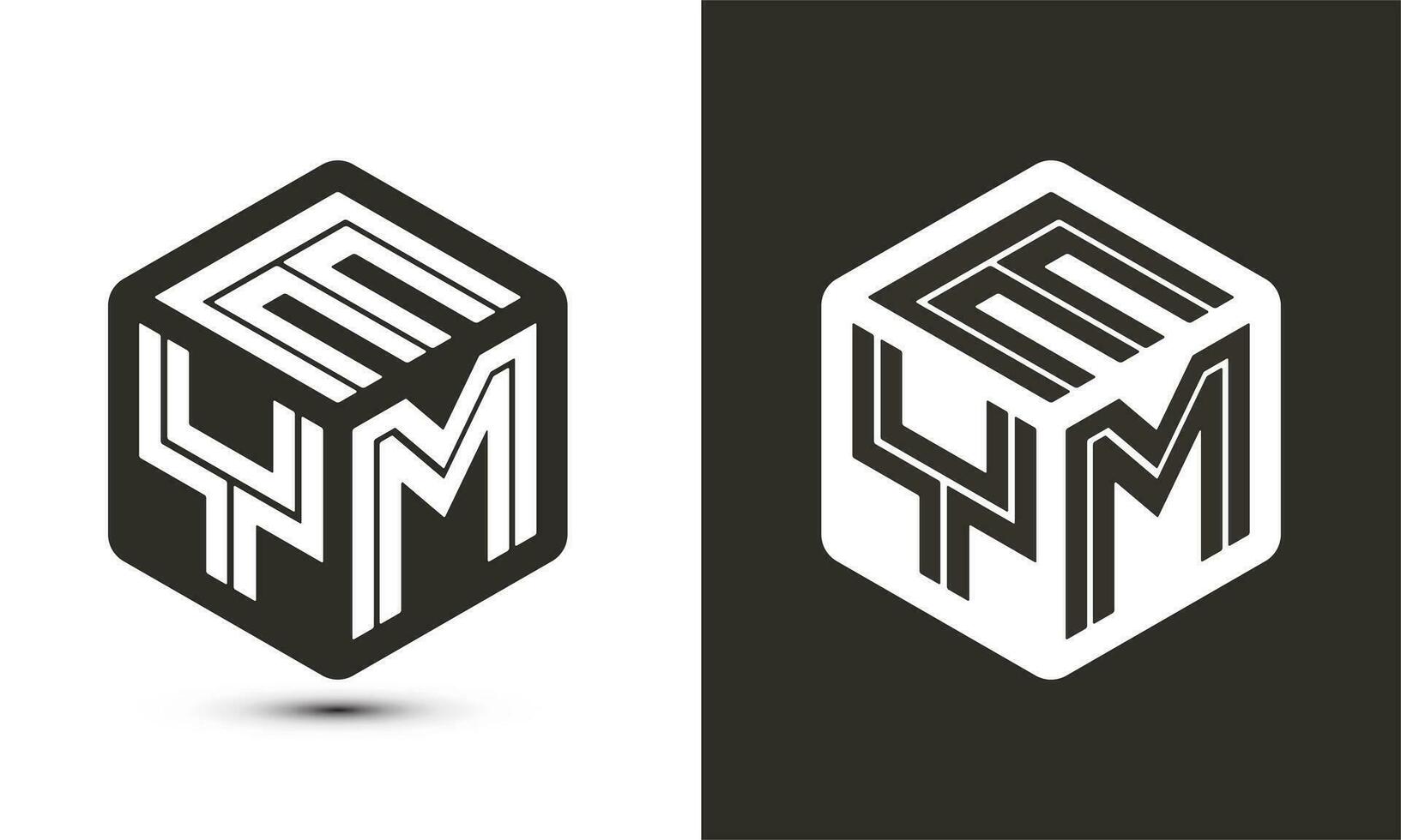 emm letra logo diseño con ilustrador cubo logo, vector logo moderno alfabeto fuente superposición estilo.