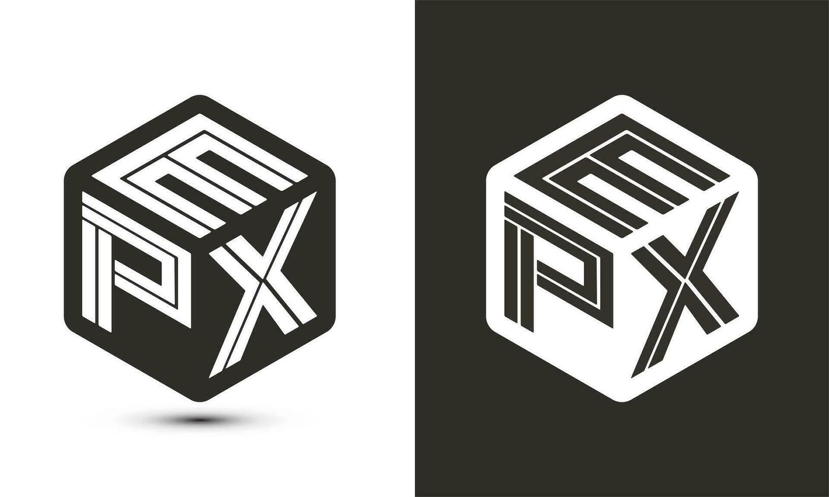 epx letra logo diseño con ilustrador cubo logo, vector logo moderno alfabeto fuente superposición estilo.