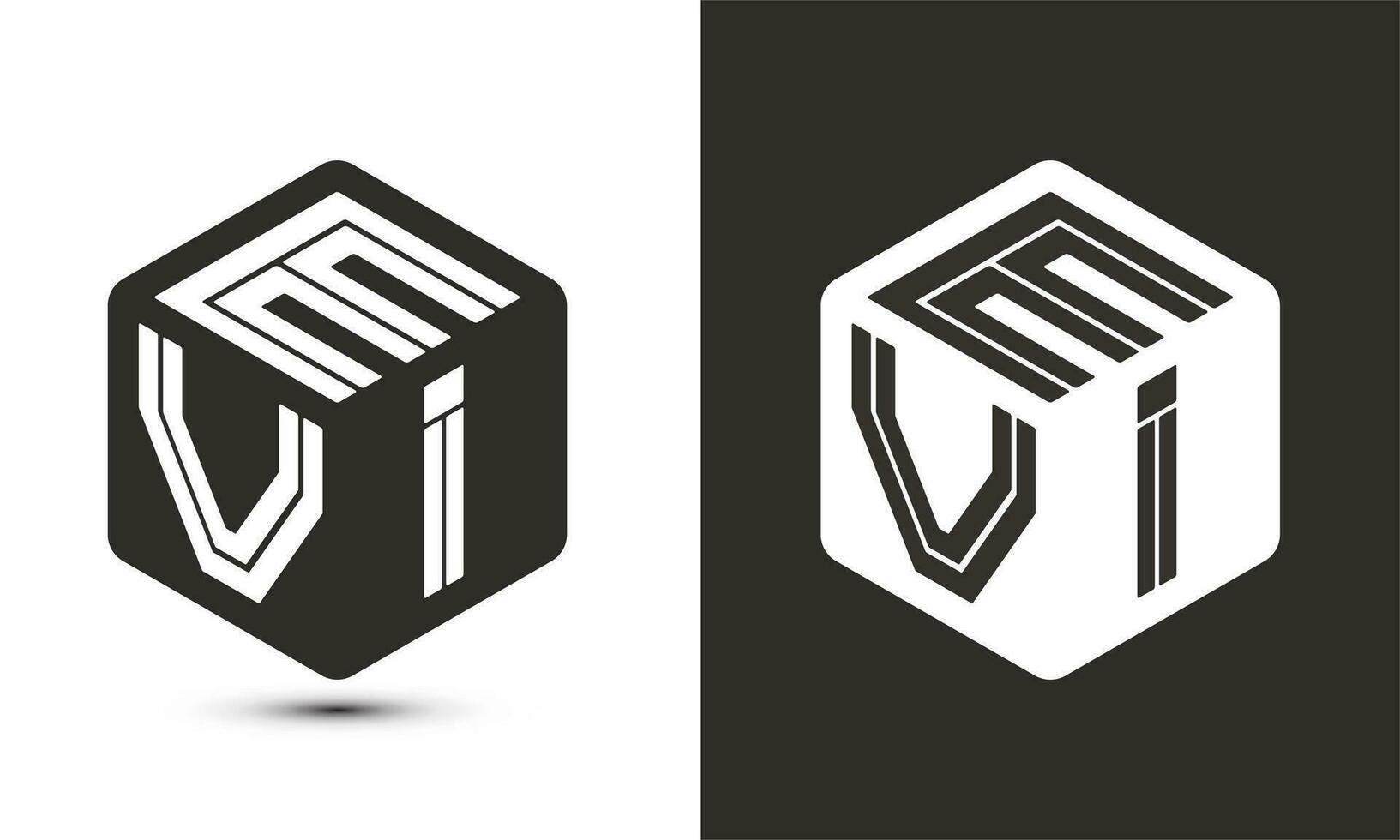 EVI letter logo design with illustrator cube logo, vector logo modern alphabet font overlap style.