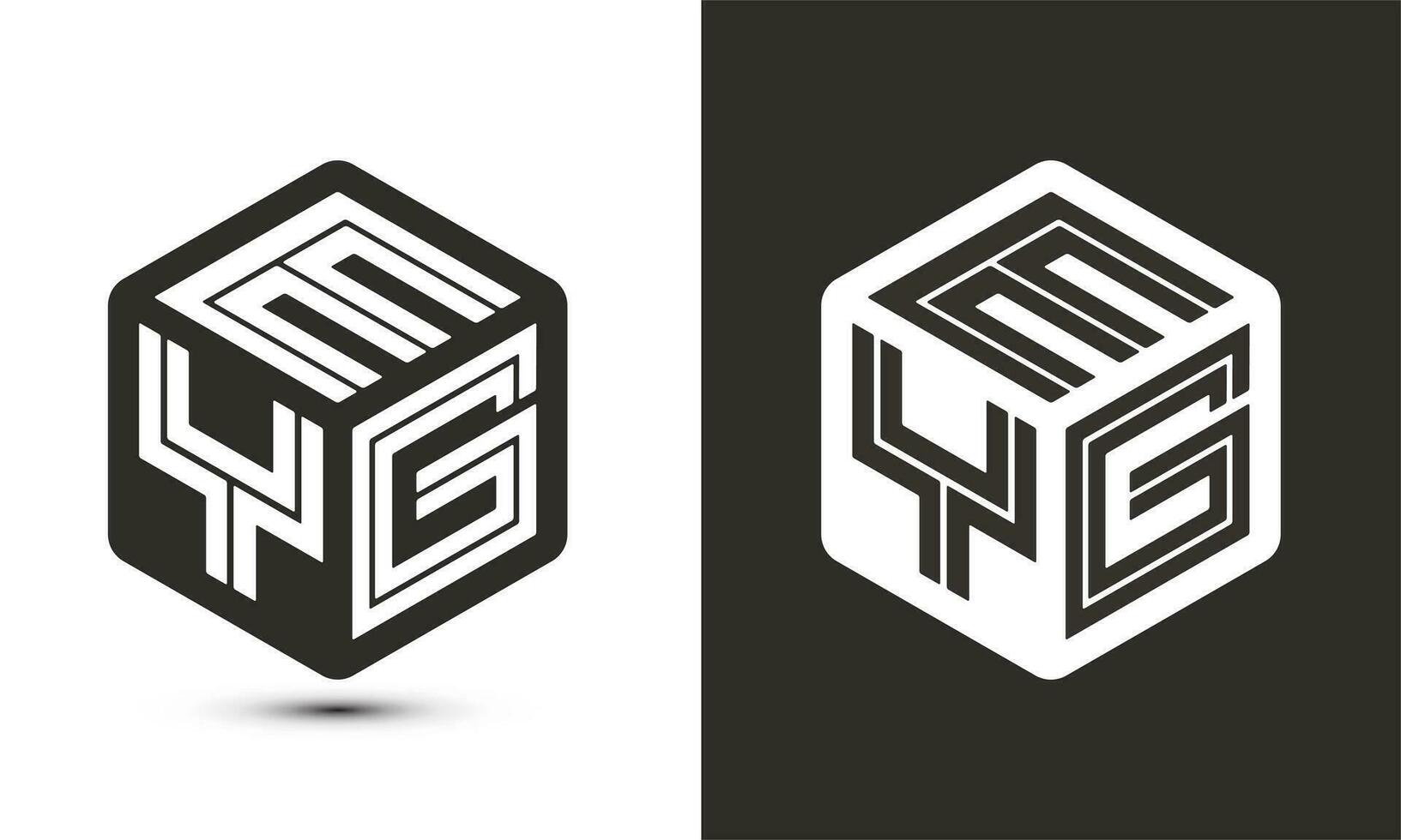 EYG letter logo design with illustrator cube logo, vector logo modern alphabet font overlap style.