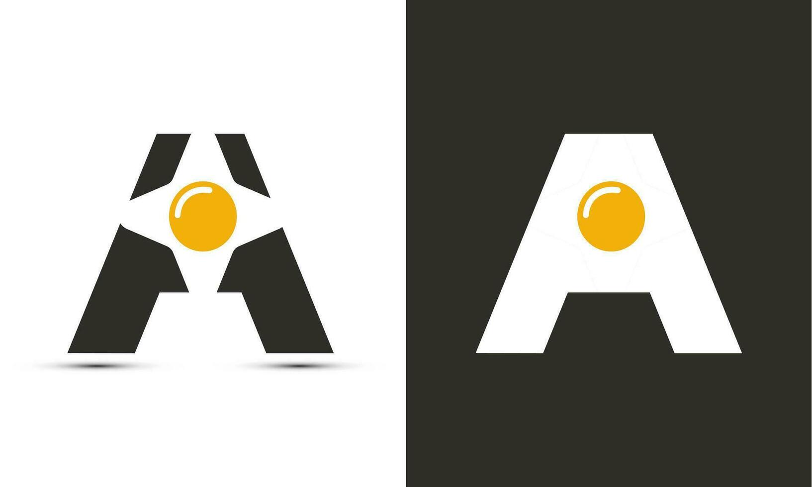 moderno ilustración logo diseño inicial un combinar con frito huevo. vector