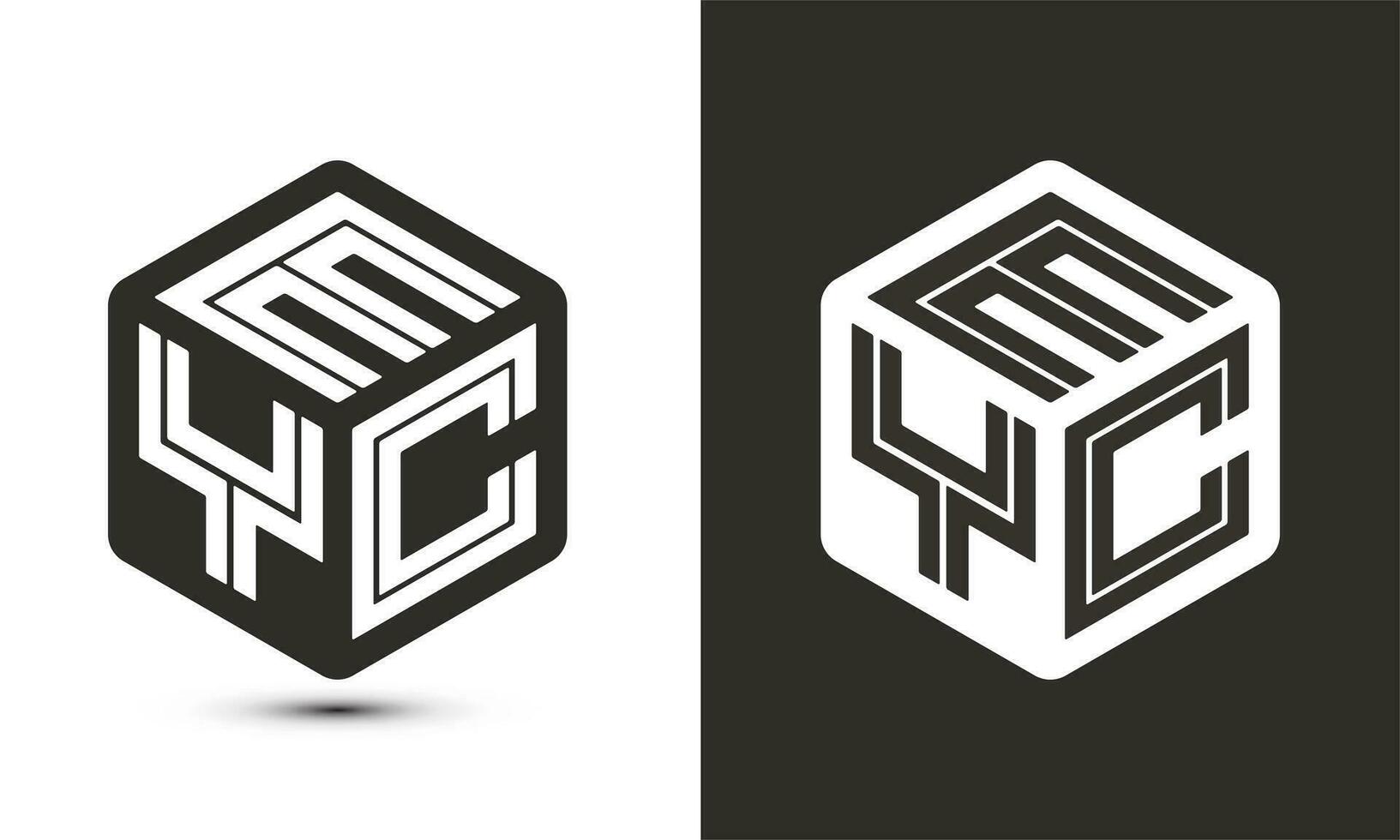 EYC letter logo design with illustrator cube logo, vector logo modern alphabet font overlap style.