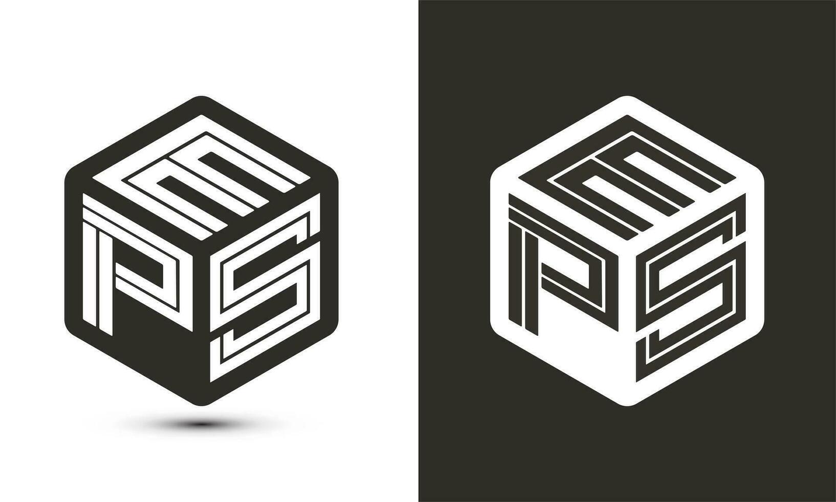 EPS letter logo design with illustrator cube logo, vector logo modern alphabet font overlap style.