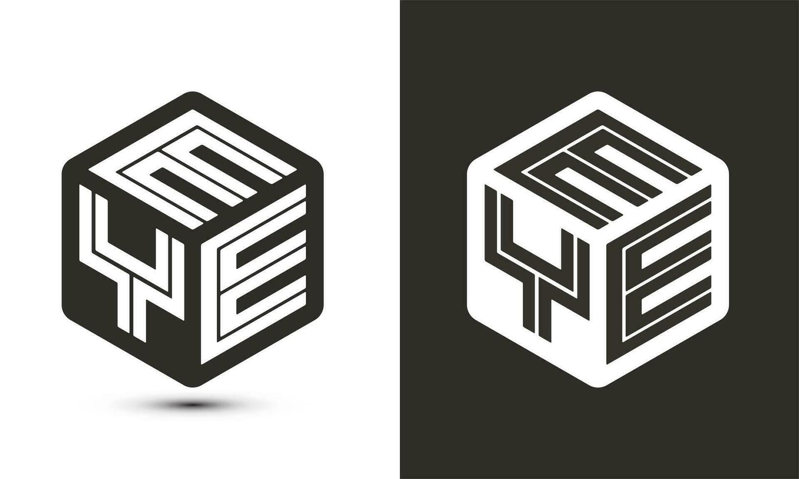 EYE letter logo design with illustrator cube logo, vector logo modern alphabet font overlap style.