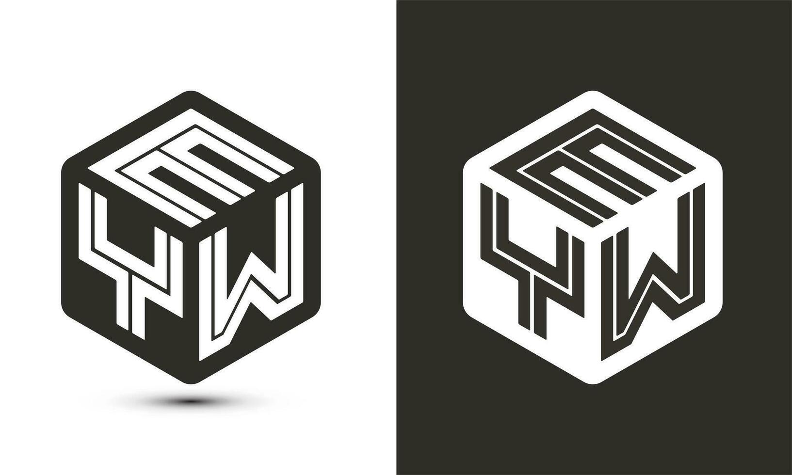 EYW letter logo design with illustrator cube logo, vector logo modern alphabet font overlap style.