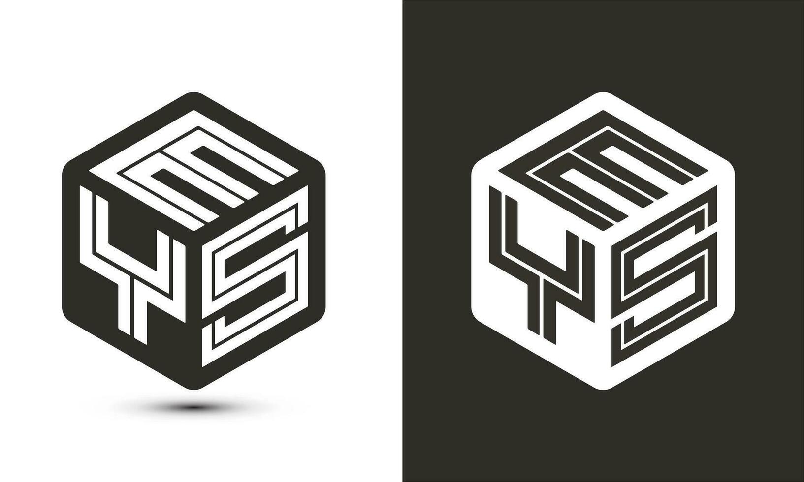 EYS letter logo design with illustrator cube logo, vector logo modern alphabet font overlap style.