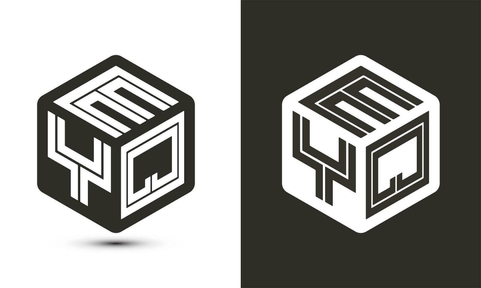 EYQ letter logo design with illustrator cube logo, vector logo modern alphabet font overlap style.